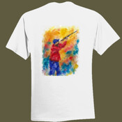 sporting clay shooter on Back of Tee